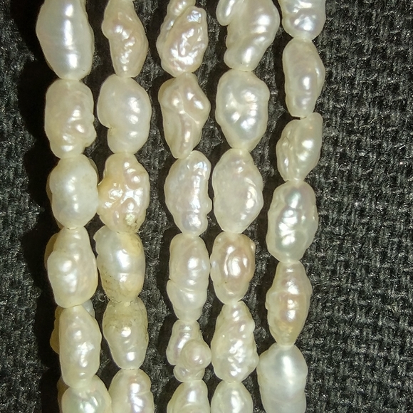 7 strand freshwater pearl ,gold necklace - Picture 14 of 16